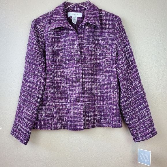 VTG Academia Style Woven Thread Plaid Blazer Jacket Shacket 14 - Picture 2 of 8